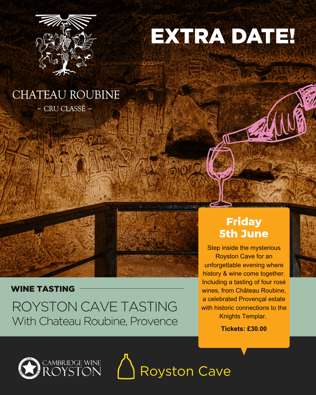 Extra Date: Royston Cave Wine Tasting with Château Roubine